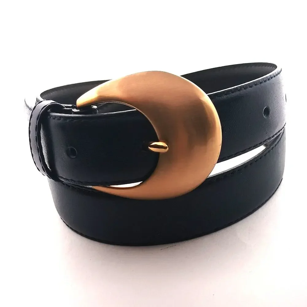 Jennifer Moore Women's Blue Leather Belt Size S Classic Casual Waist Accent
